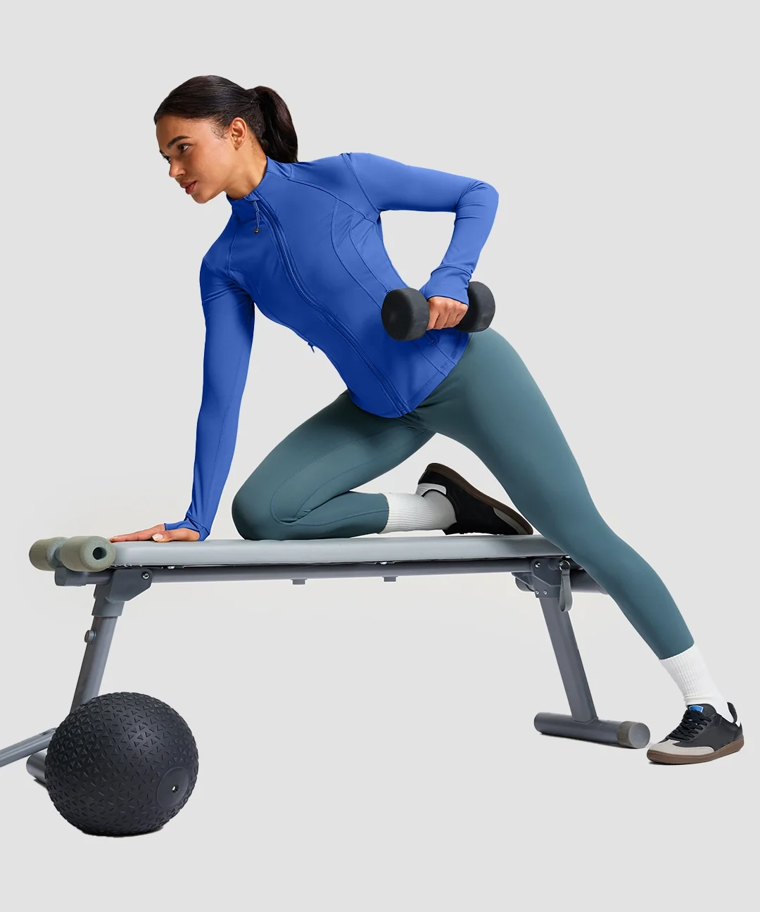 Longline Slim Full Zip Pocketed Workout Jacket - Image 25