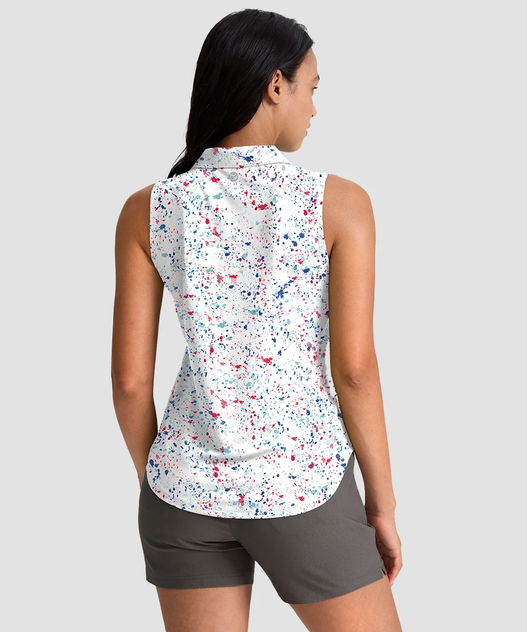 Sleeveless Zip Up Polo Shirts - Image 11