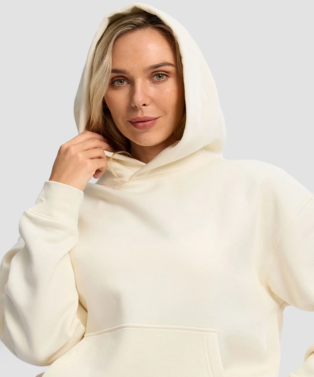 Solid Color Oversized Fleece Hoodie - Image 2