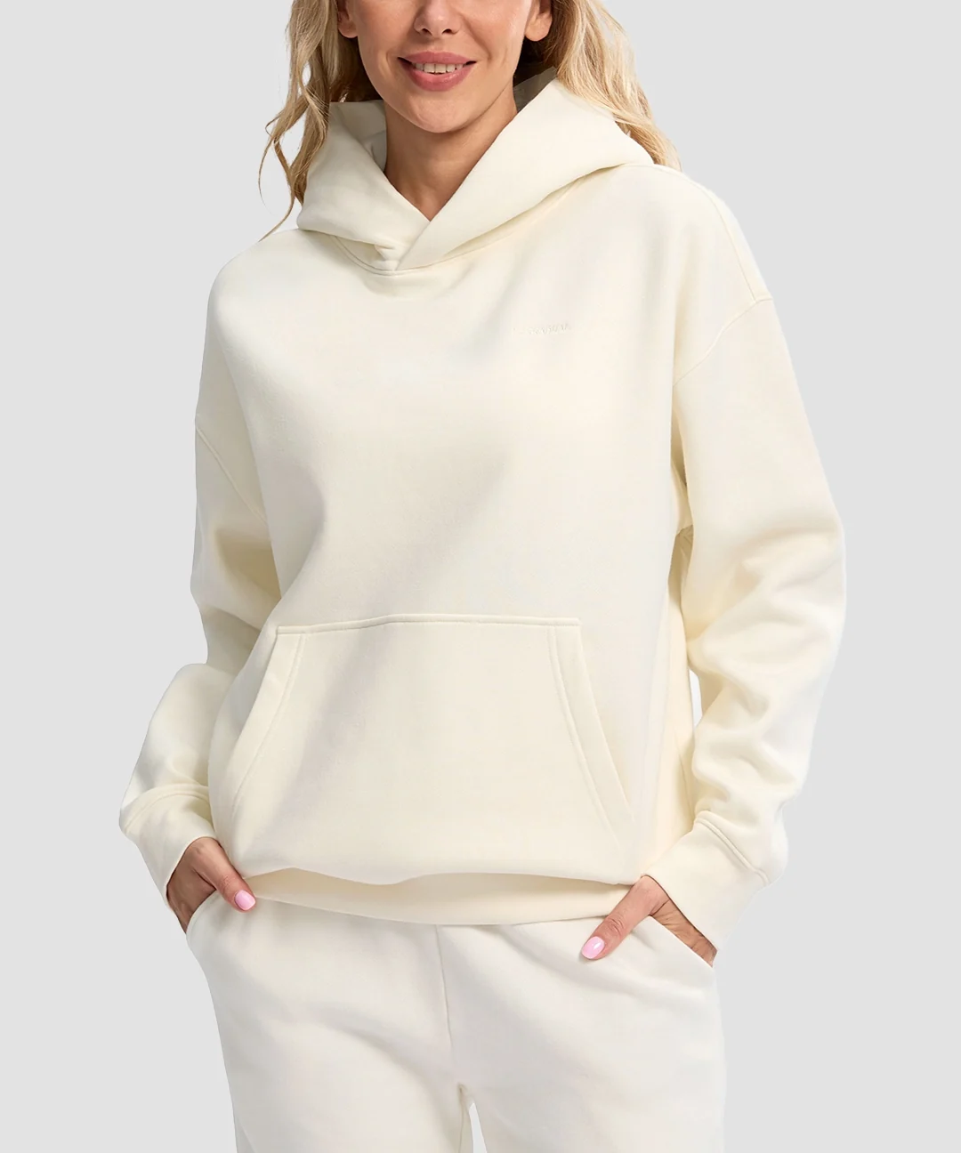 Solid Color Oversized Fleece Hoodie
