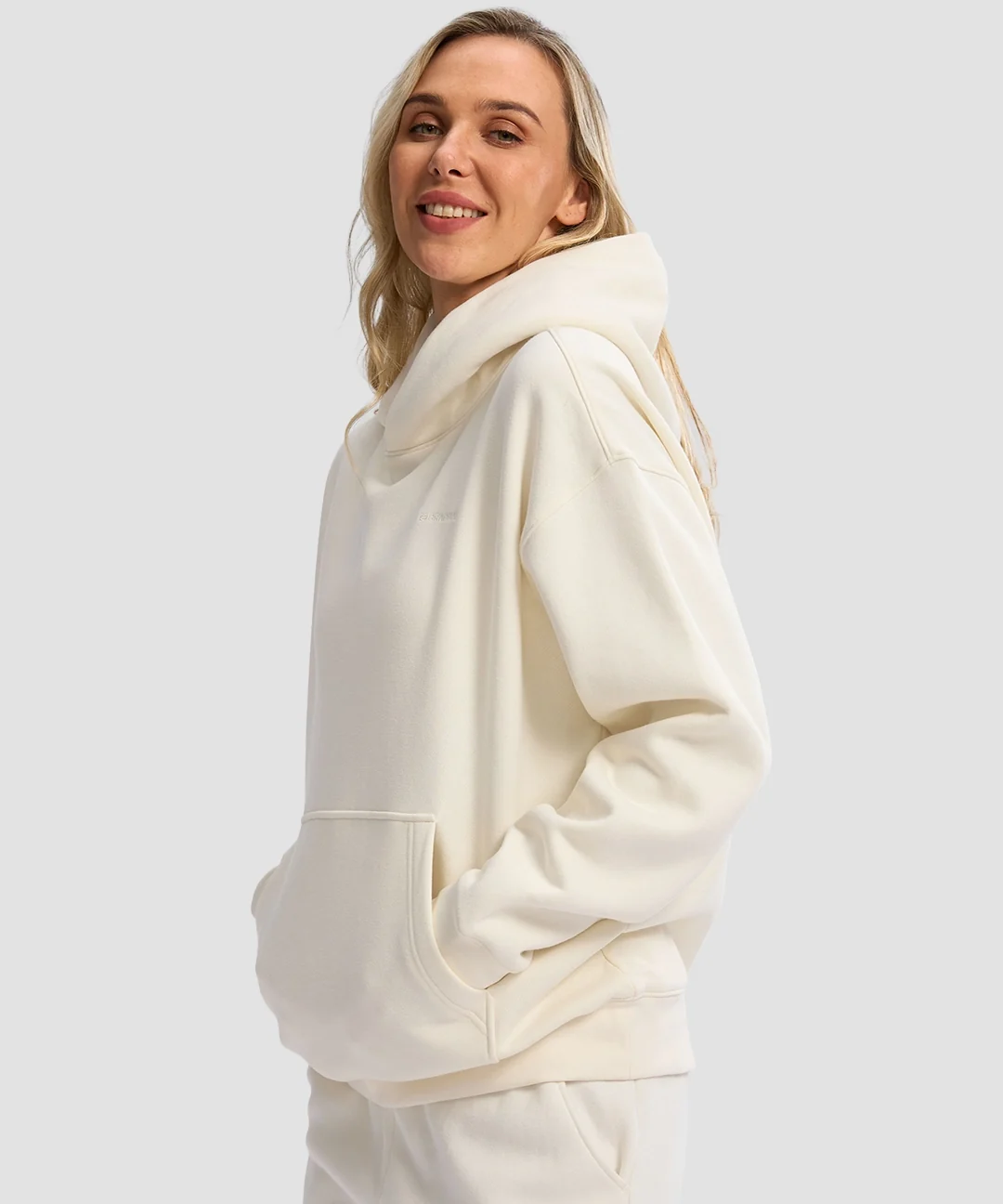 Solid Color Oversized Fleece Hoodie - Image 4