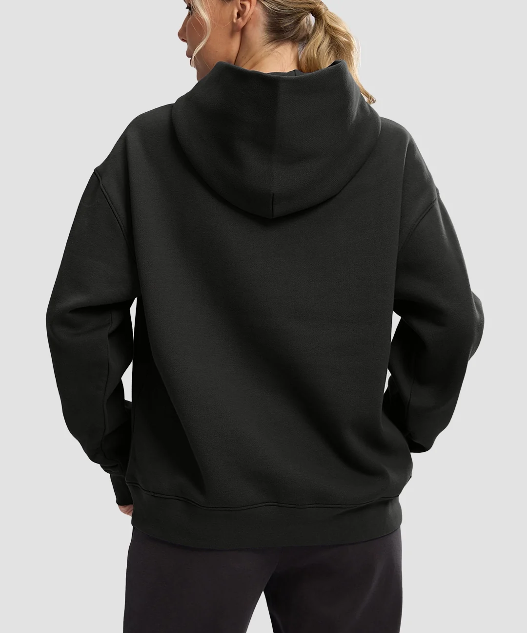 Solid Color Oversized Fleece Hoodie - Image 18
