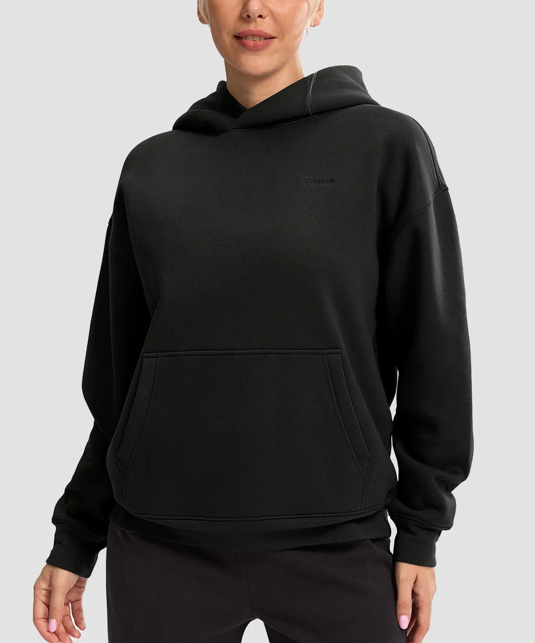 Solid Color Oversized Fleece Hoodie - Image 16
