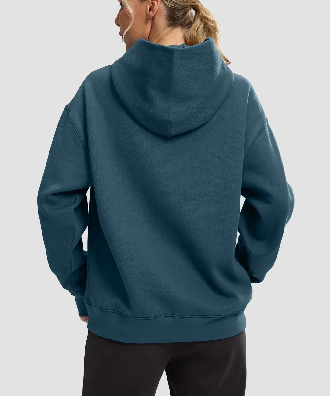 Solid Color Oversized Fleece Hoodie - Image 28