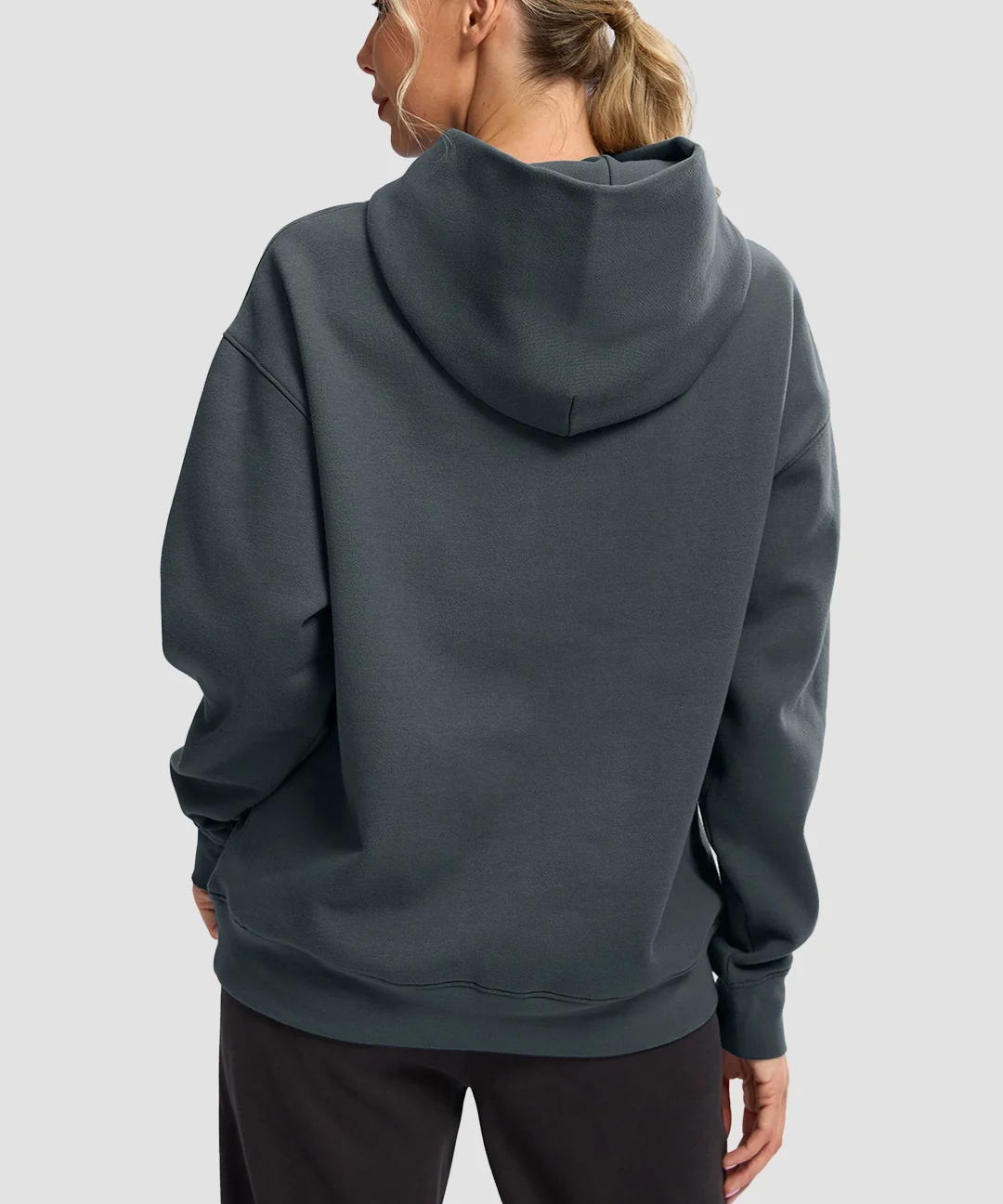 Solid Color Oversized Fleece Hoodie - Image 8