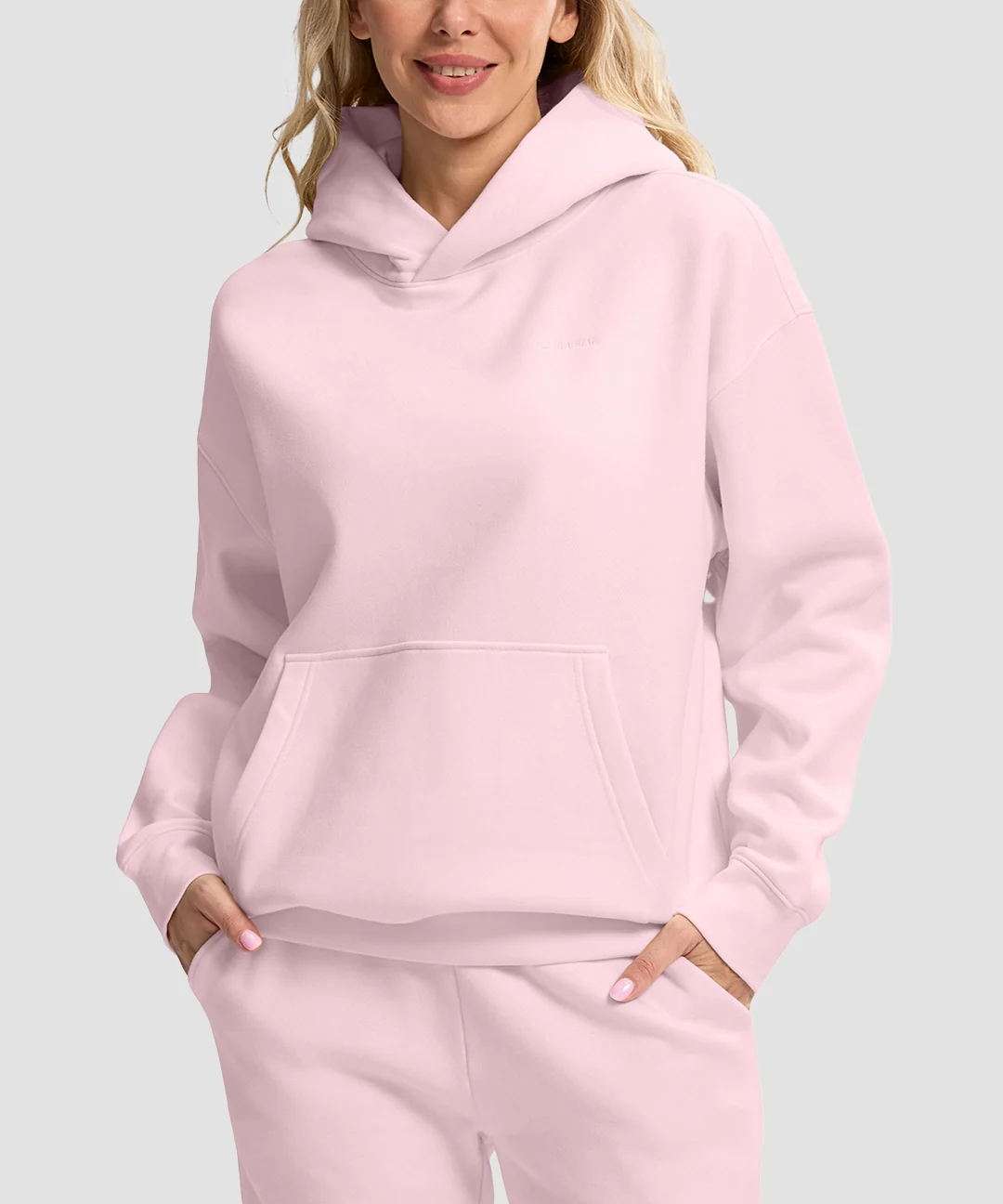Solid Color Oversized Fleece Hoodie - Image 21