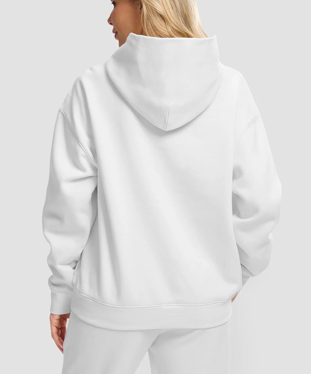 Solid Color Oversized Fleece Hoodie - Image 13