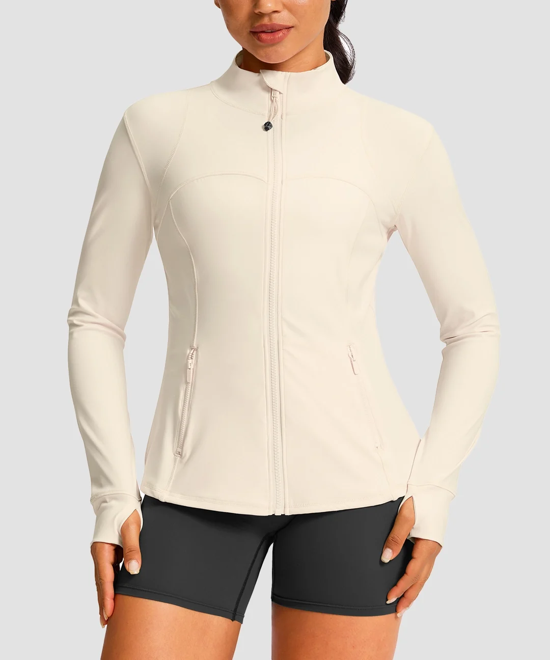 Zip-Up Slim Fit Hip Length Jacket