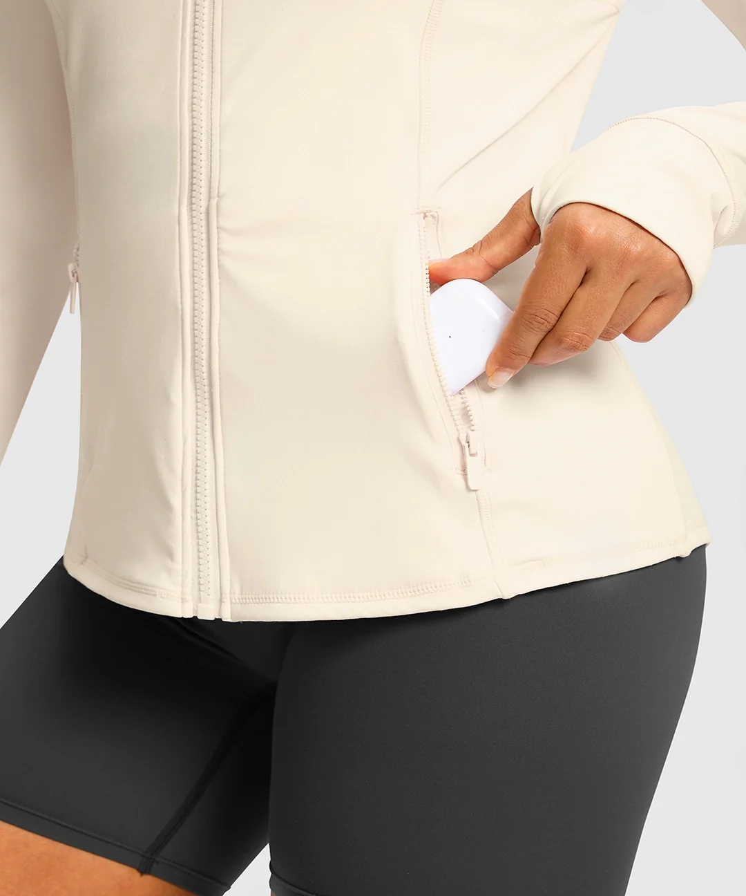 Zip-Up Slim Fit Hip Length Jacket - Image 4