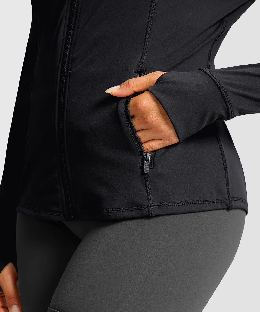 Zip-Up Slim Fit Hip Length Jacket - Image 28