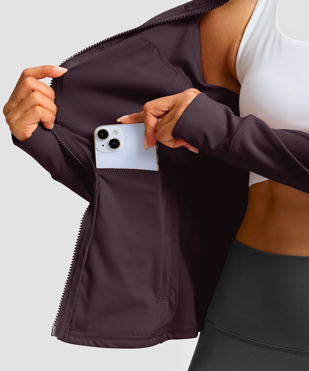 Zip-Up Slim Fit Hip Length Jacket - Image 16