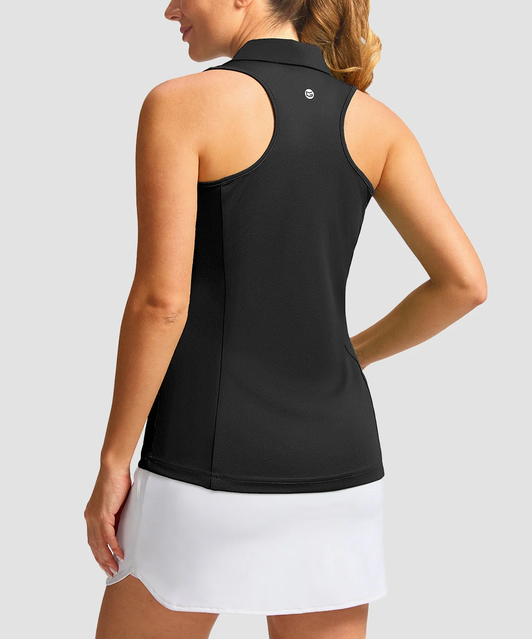 Zip Up Racerback Polo Tank